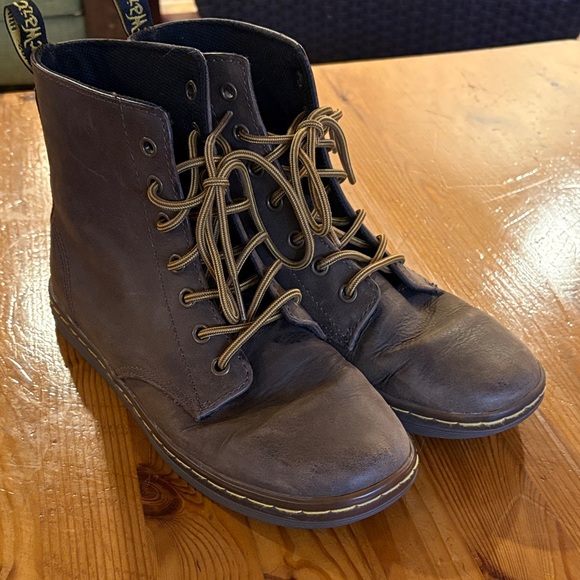 Dr. Martens Shoes - Dr. Martens Brown Leather Moto Boots